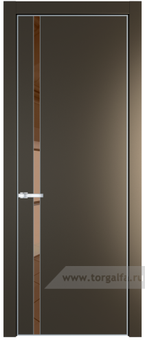 Дверь со стеклом ProfilDoors 21PA Зеркало Bronza с профилем Серебро (Перламутр бронза)