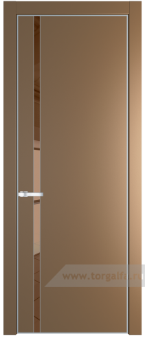 Дверь со стеклом ProfilDoors 21PA Зеркало Bronza с профилем Серебро (Перламутр золото)