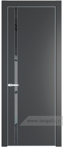 Дверь со стеклом ProfilDoors 21PA Зеркало Grey с профилем Серебро (Графит (Pantone 425С))