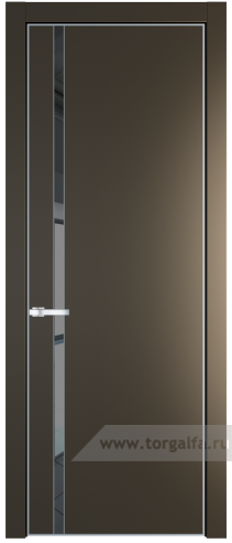 Дверь со стеклом ProfilDoors 21PA Зеркало Grey с профилем Серебро (Перламутр бронза)