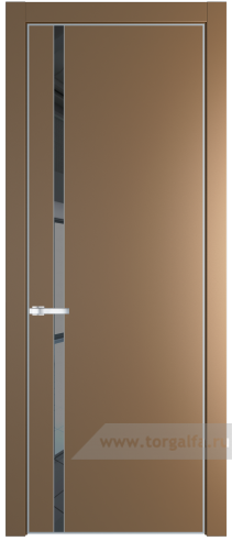 Дверь со стеклом ProfilDoors 21PA Зеркало Grey с профилем Серебро (Перламутр золото)