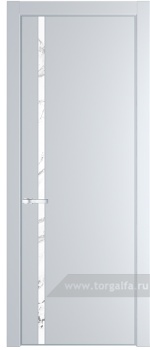 Дверь со стеклом ProfilDoors 21PA Нефи белый узор серебро с профилем Серебро (Вайт (RAL 110 96 02))
