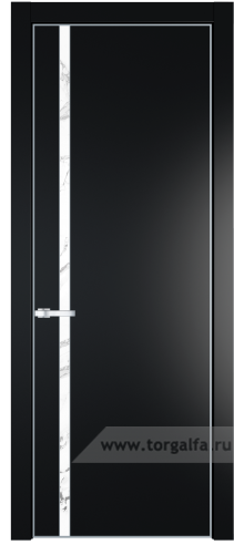 Дверь со стеклом ProfilDoors 21PA Нефи белый узор серебро с профилем Серебро (Блэк)