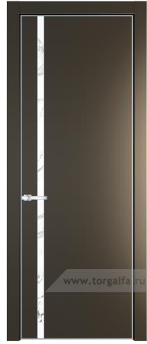 Дверь со стеклом ProfilDoors 21PA Нефи белый узор серебро с профилем Серебро (Перламутр бронза)