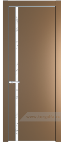 Дверь со стеклом ProfilDoors 21PA Нефи белый узор серебро с профилем Серебро (Перламутр золото)