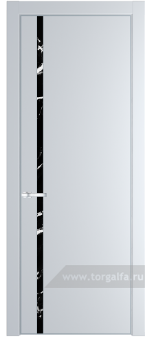 Дверь со стеклом ProfilDoors 21PA Нефи черный узор серебро с профилем Серебро (Вайт (RAL 110 96 02))