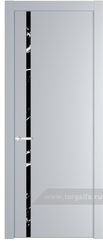 Дверь со стеклом ProfilDoors 21PA Нефи черный узор серебро с профилем Серебро (Лайт Грей (RAL 870-01))