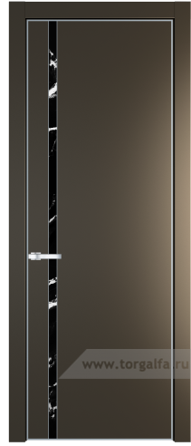 Дверь со стеклом ProfilDoors 21PA Нефи черный узор серебро с профилем Серебро (Перламутр бронза)