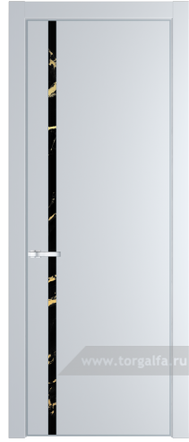 Дверь со стеклом ProfilDoors 21PA Нефи черный узор золото с профилем Серебро (Вайт (RAL 110 96 02))