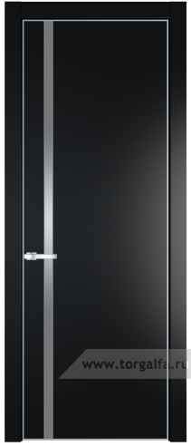 Дверь со стеклом ProfilDoors 21PA Lacobel Серебряный лак с профилем Серебро (Блэк)