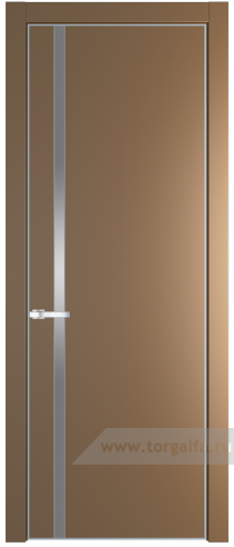 Дверь со стеклом ProfilDoors 21PA Lacobel Серебряный лак с профилем Серебро (Перламутр золото)