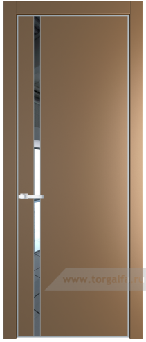 Дверь со стеклом ProfilDoors 21PA Зеркало с профилем Серебро (Перламутр золото)