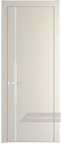 Дверь со стеклом ProfilDoors 21PA Lacobel Белый лак с профилем Серебро (Кремовая Магнолия (RAL 120-04))