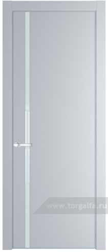 Дверь со стеклом ProfilDoors 21PA Lacobel Белый лак с профилем Серебро (Лайт Грей (RAL 870-01))