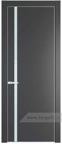 Дверь со стеклом ProfilDoors 21PA Lacobel Белый лак с профилем Серебро (Графит (Pantone 425С))