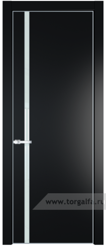 Дверь со стеклом ProfilDoors 21PA Lacobel Белый лак с профилем Серебро (Блэк)