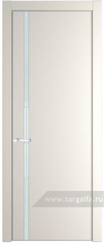 Дверь со стеклом ProfilDoors 21PA Lacobel Белый лак с профилем Серебро (Перламутр белый)