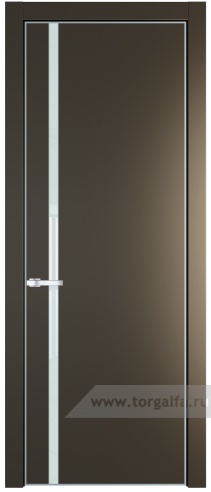 Дверь со стеклом ProfilDoors 21PA Lacobel Белый лак с профилем Серебро (Перламутр бронза)