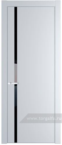 Дверь со стеклом ProfilDoors 21PA Lacobel Черный лак с профилем Серебро (Вайт (RAL 110 96 02))