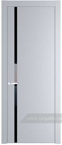 Дверь со стеклом ProfilDoors 21PA Lacobel Черный лак с профилем Серебро (Лайт Грей (RAL 870-01))