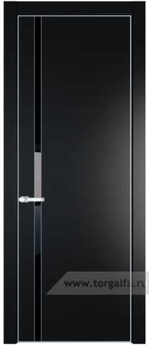 Дверь со стеклом ProfilDoors 21PA Lacobel Черный лак с профилем Серебро (Блэк)