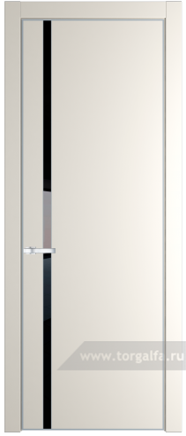 Дверь со стеклом ProfilDoors 21PA Lacobel Черный лак с профилем Серебро (Перламутр белый)