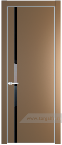 Дверь со стеклом ProfilDoors 21PA Lacobel Черный лак с профилем Серебро (Перламутр золото)