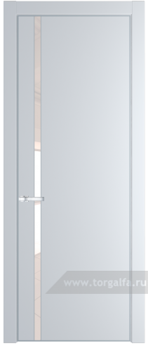Дверь со стеклом ProfilDoors 21PA Lacobel Перламутровый лак с профилем Серебро (Вайт (RAL 110 96 02))