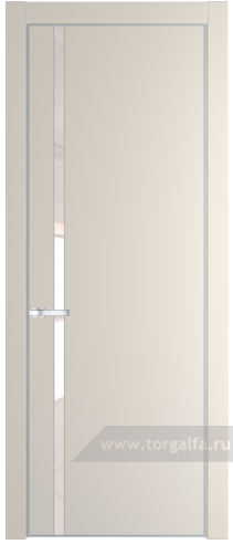 Дверь со стеклом ProfilDoors 21PA Lacobel Перламутровый лак с профилем Серебро (Кремовая Магнолия (RAL 120-04))