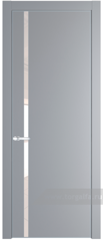 Дверь со стеклом ProfilDoors 21PA Lacobel Перламутровый лак с профилем Серебро (Смоки (RAL 870-02))