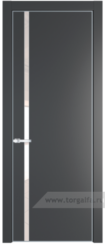 Дверь со стеклом ProfilDoors 21PA Lacobel Перламутровый лак с профилем Серебро (Графит (Pantone 425С))