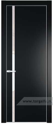 Дверь со стеклом ProfilDoors 21PA Lacobel Перламутровый лак с профилем Серебро (Блэк)