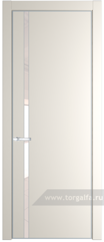 Дверь со стеклом ProfilDoors 21PA Lacobel Перламутровый лак с профилем Серебро (Перламутр белый)