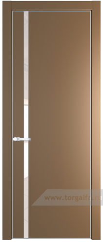 Дверь со стеклом ProfilDoors 21PA Lacobel Перламутровый лак с профилем Серебро (Перламутр золото)