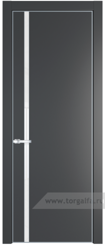 Дверь со стеклом ProfilDoors 21PA Лак классик с профилем Серебро (Графит (Pantone 425С))