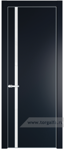 Дверь со стеклом ProfilDoors 21PA Лак классик с профилем Серебро (Нэви Блу (RAL 7016))