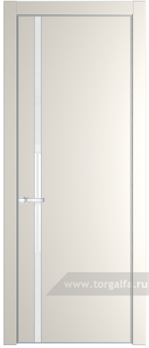 Дверь со стеклом ProfilDoors 21PA Лак классик с профилем Серебро (Перламутр белый)