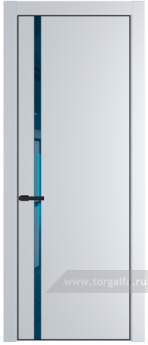Дверь со стеклом ProfilDoors 21PA Зеркало Blue с профилем Черный матовый RAL9005 (Вайт (RAL 110 96 02))