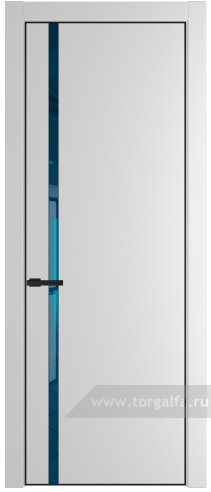 Дверь со стеклом ProfilDoors 21PA Зеркало Blue с профилем Черный матовый RAL9005 (Крем Вайт (RAL 120-02))