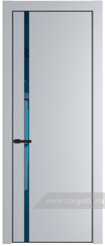 Дверь со стеклом ProfilDoors 21PA Зеркало Blue с профилем Черный матовый RAL9005 (Лайт Грей (RAL 870-01))
