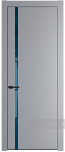 Дверь со стеклом ProfilDoors 21PA Зеркало Blue с профилем Черный матовый RAL9005 (Смоки (RAL 870-02))