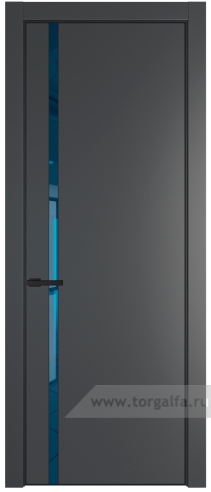 Дверь со стеклом ProfilDoors 21PA Зеркало Blue с профилем Черный матовый RAL9005 (Графит (Pantone 425С))