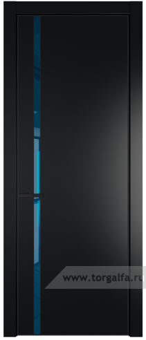 Дверь со стеклом ProfilDoors 21PA Зеркало Blue с профилем Черный матовый RAL9005 (Блэк)
