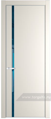 Дверь со стеклом ProfilDoors 21PA Зеркало Blue с профилем Черный матовый RAL9005 (Перламутр белый)