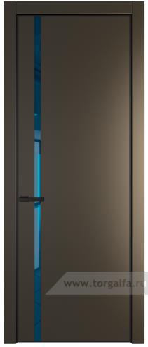 Дверь со стеклом ProfilDoors 21PA Зеркало Blue с профилем Черный матовый RAL9005 (Перламутр бронза)