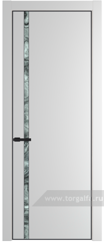 Дверь со стеклом ProfilDoors 21PA Атриум серебро с профилем Черный матовый RAL9005 (Крем Вайт (RAL 120-02))