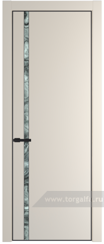 Дверь со стеклом ProfilDoors 21PA Атриум серебро с профилем Черный матовый RAL9005 (Кремовая Магнолия (RAL 120-04))