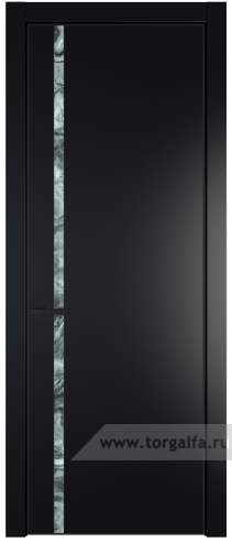 Дверь со стеклом ProfilDoors 21PA Атриум серебро с профилем Черный матовый RAL9005 (Блэк)