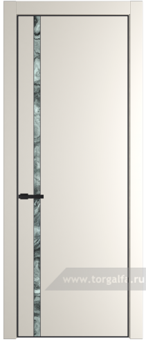 Дверь со стеклом ProfilDoors 21PA Атриум серебро с профилем Черный матовый RAL9005 (Перламутр белый)
