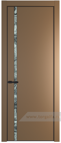Дверь со стеклом ProfilDoors 21PA Атриум серебро с профилем Черный матовый RAL9005 (Перламутр золото)